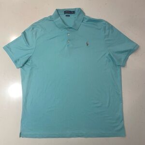 Polo by Ralph Lauren Men’s Aqua Polo Shirt Pony Logo